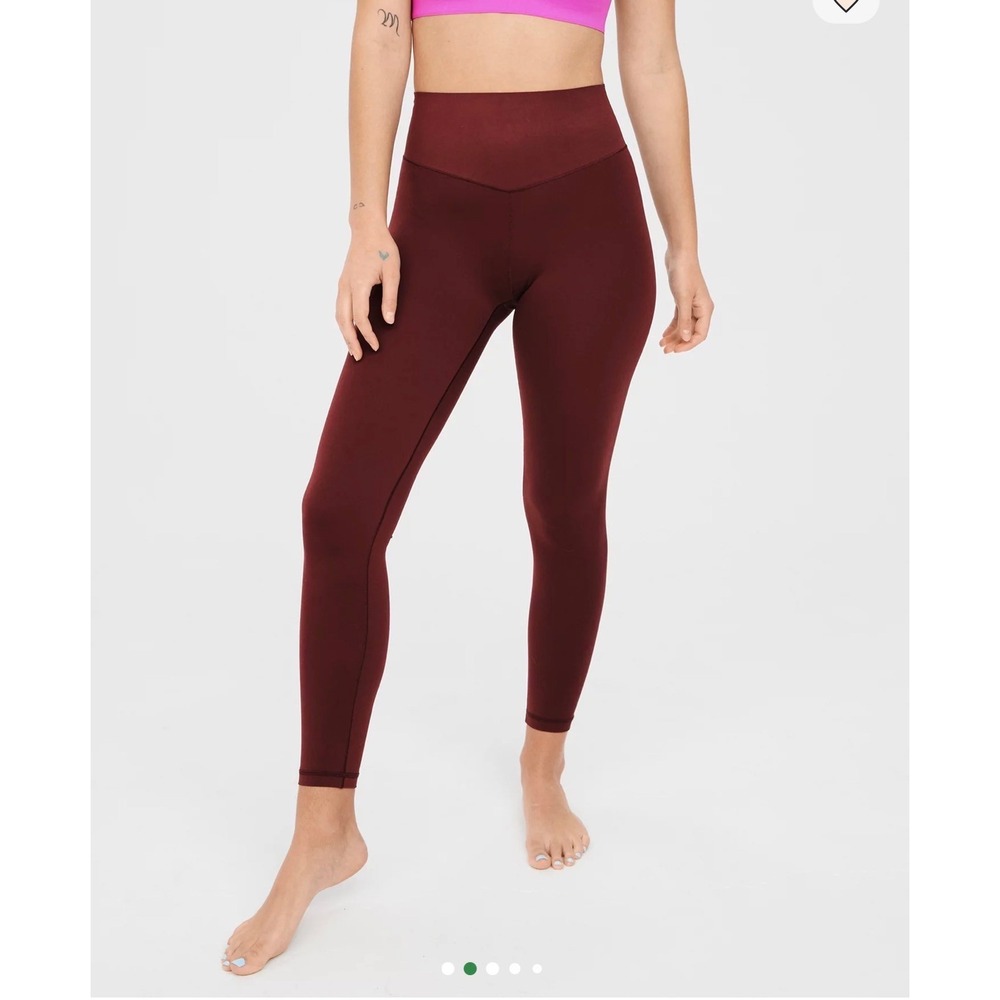 OFFLINE by Aerie‎ Real Me Xtra 7/8 Leggings Burgundy Maroon High Rise Medium
